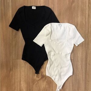 Abercrombie & Fitch Black and White Ribbed Bodysuits Bundle